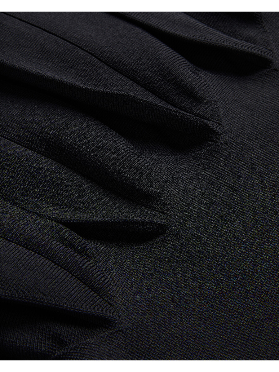 canddy - mini-robe moulante en tricot à ourlet plissé