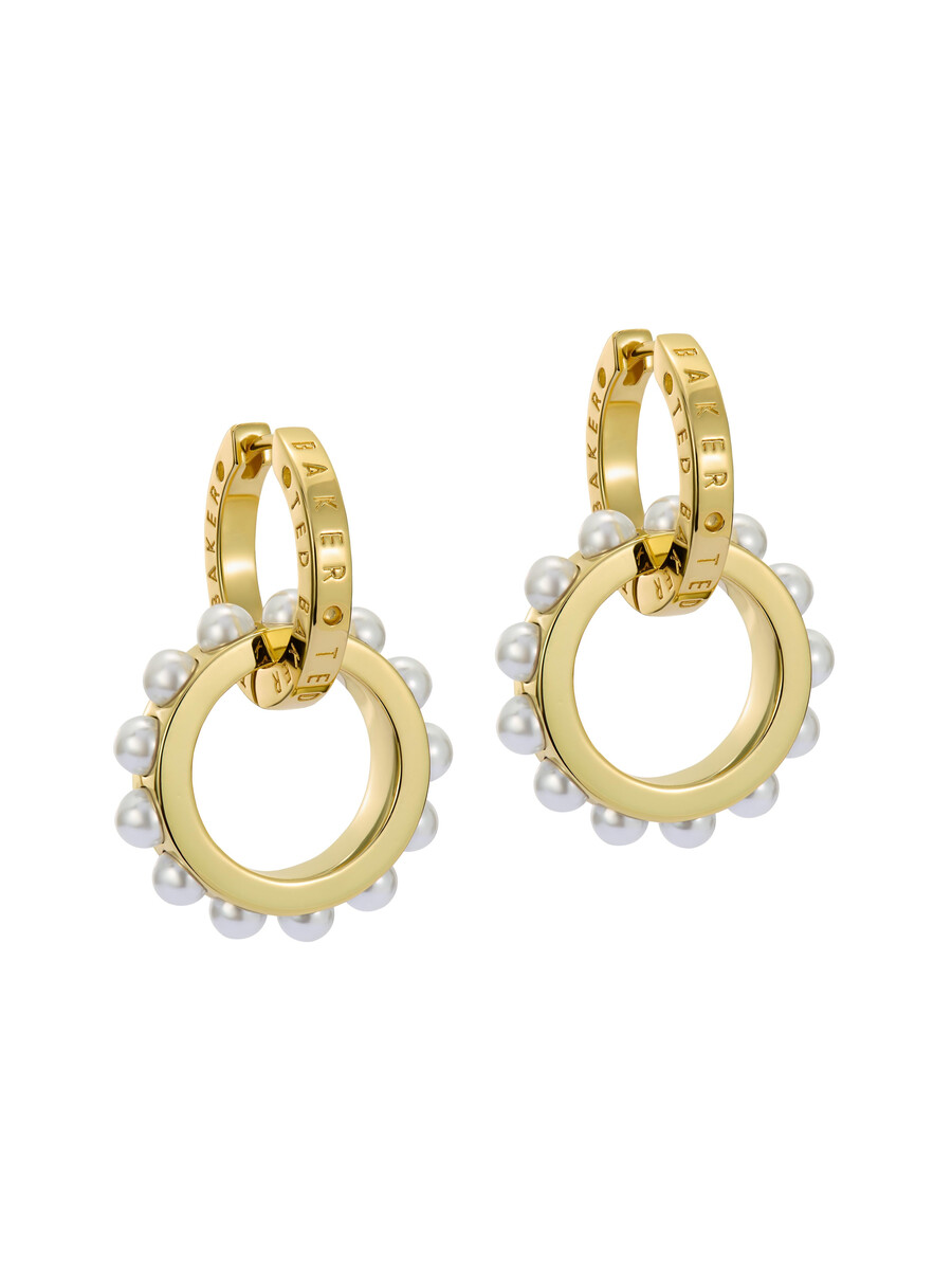 lorrie - boucles doreilles pendantes à double logo