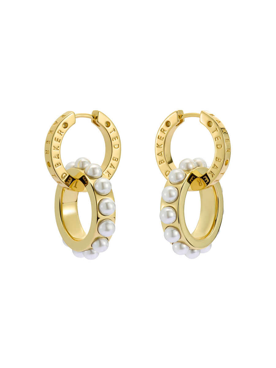 lorrie - boucles doreilles pendantes à double logo