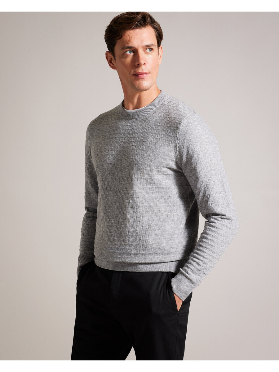 loung - pull ras du cou en tricot texturé