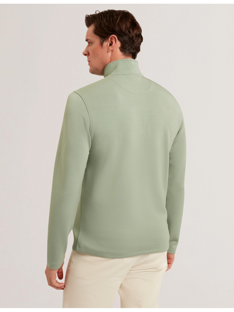 simonea - sweat-shirt en modal à demi-zip et empiècement texturé