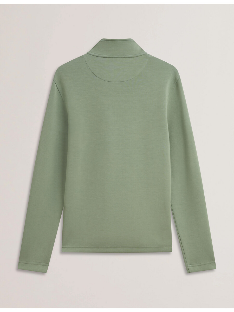simonea - sweat-shirt en modal à demi-zip et empiècement texturé