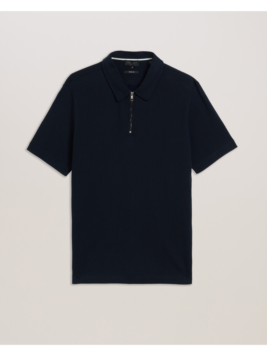 elgrave - polo en coton côtelé à col zippé